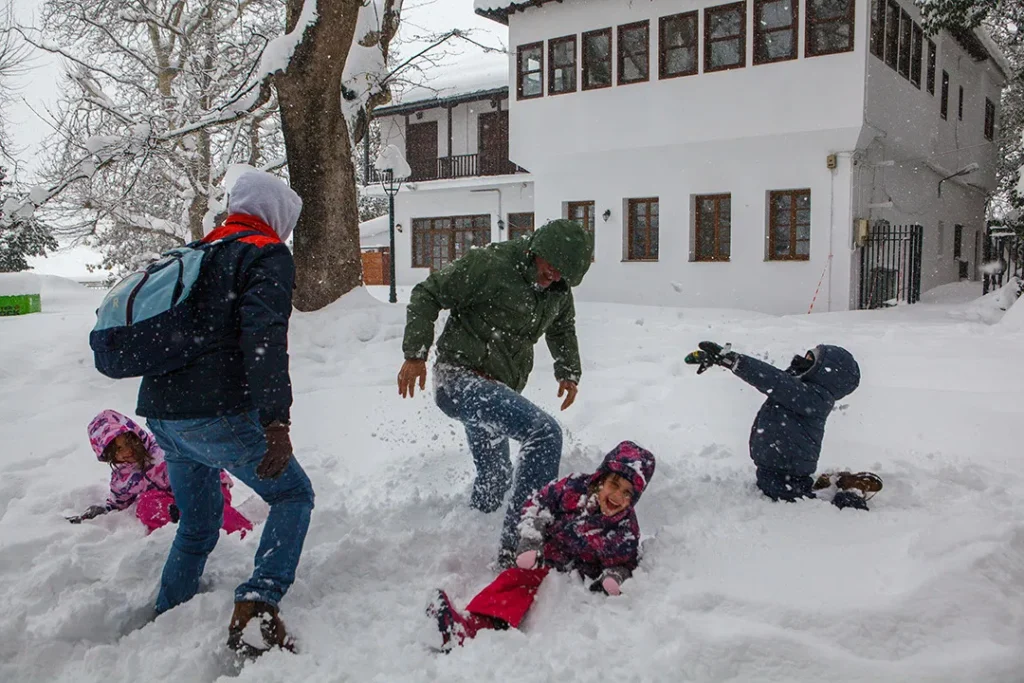 χιονοπόλεμος στην Πορταριά